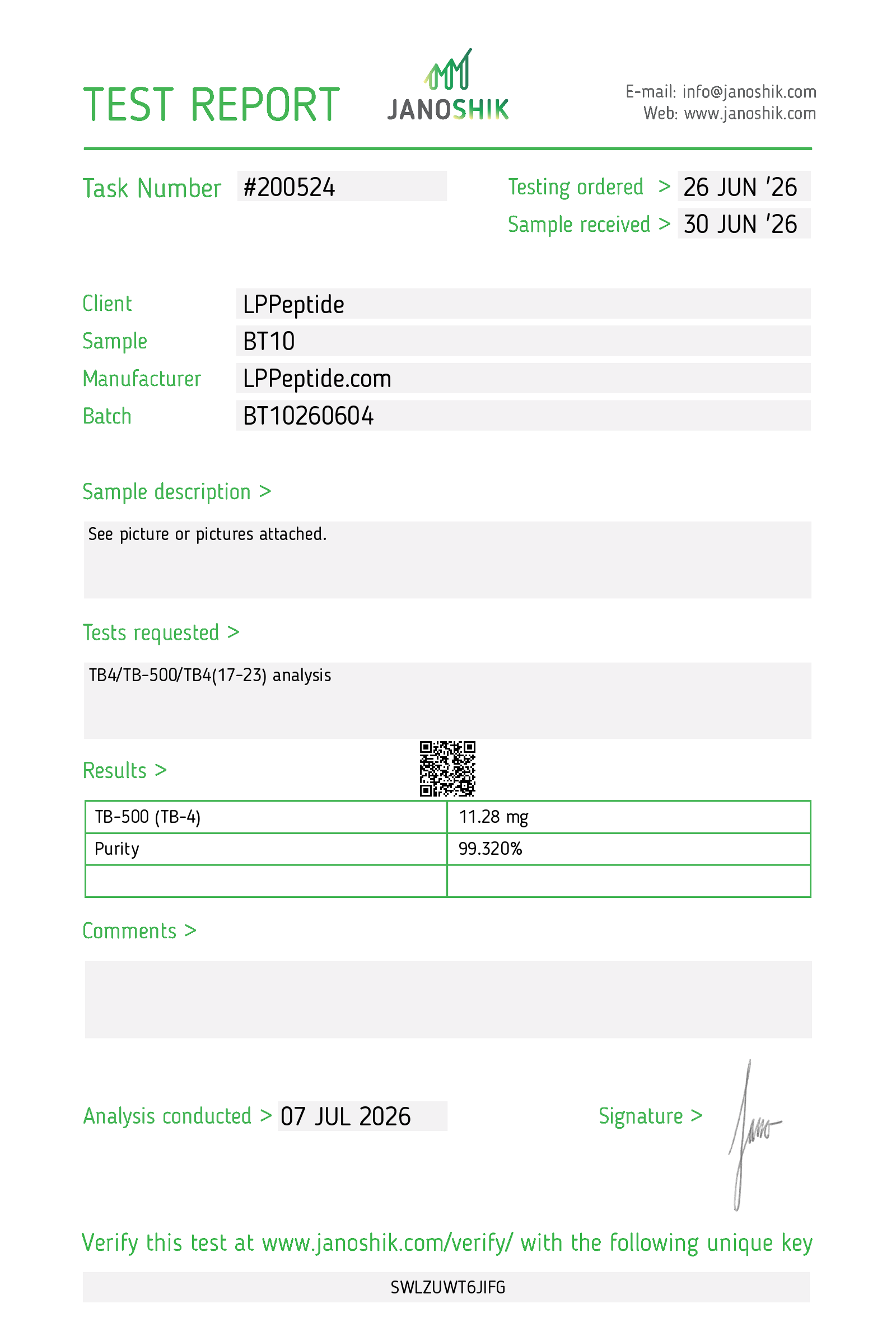 Quality test report 200524-BT10_SWLZUWT6JIFG